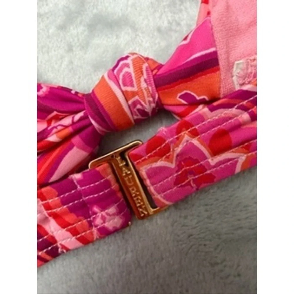 NWT Lauren Ralph Lauren Bikini Top Womens Pink Paisley Halter Triangle 16 $90